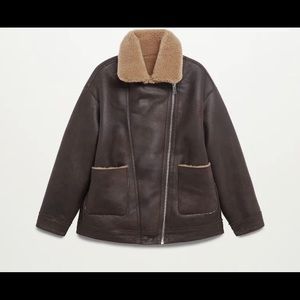 Mango reversed faux leather jacket